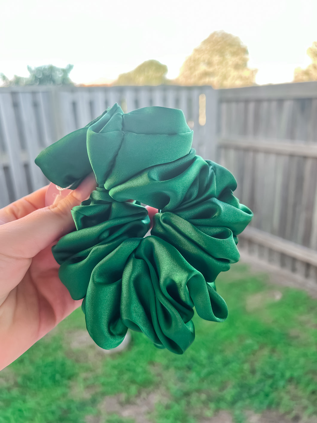 Green XL Luxe Scrunchie