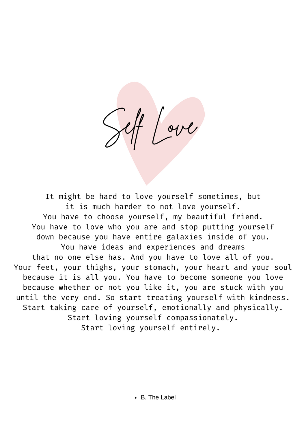 SELF LOVE DOWNLOADABLE PRINT